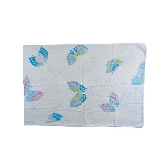 Vintage Lady Pepperell No-Iron Muslin Standard Pillowcase With Butterfly Print - Picture 1 of 5